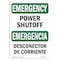 Signmission Safety Sign, OSHA EMERGENCY, 12" Height, Rigid Plastic, Power Shutoff, Landscape, EM-P-1218-L-10346 OS-EM-P-1218-L-10346 - alternate 1